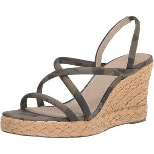 Sanctuary Women's Wilder Leather Wedge Sandal Green Multi 6.5 NEW IN BOX